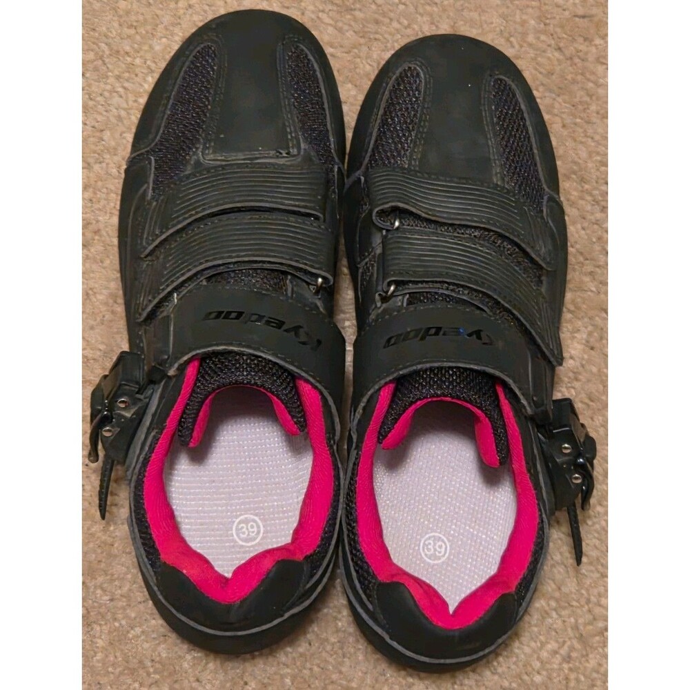Kyedoo Women's Black & Pink Indoor Cycling Shoes - Size EU 39